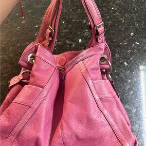 B. Makowsky Pink Leather Shoulder Bag